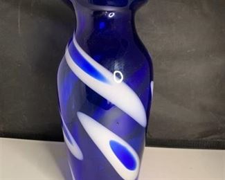 Cobalt Blue Murano Blown Glass Vase
