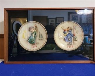 M.J Hummel 100th Anniversay and 2nd Annual Plate Set in Shadow Box