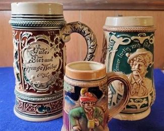 Lot of 3 German Beer Steins - See Photos for Detail