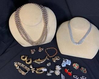 Lot of Vintage Costume Jewelry-Brooches, Earrings, Bracelets, Necklaces