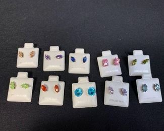 Lot of 10 Sterling Pierced Earrings