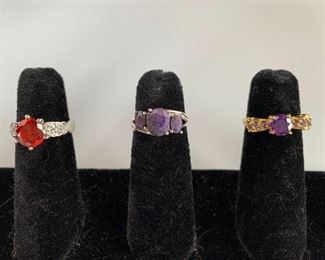 Lot of 3 Costume Nice Rings