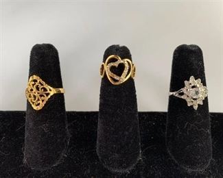 Trio of Costume Rings