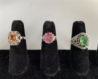 Lot of 3 Larger Costume Rings - Very Pretty