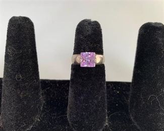 Purple Sterling Silver Ring 925