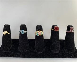 Lot of 5 Costume Rings