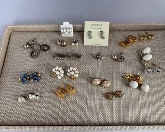 Lot of Vintage and New Costume Earrings