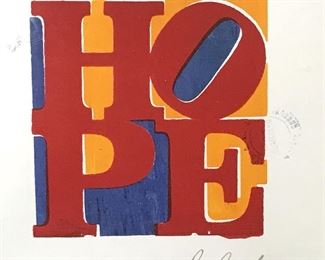 Signed HOPE Lithograph Robert Indiana