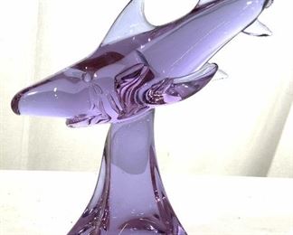 LICIO ZANETTI Italian purple Art Glass Sculpture