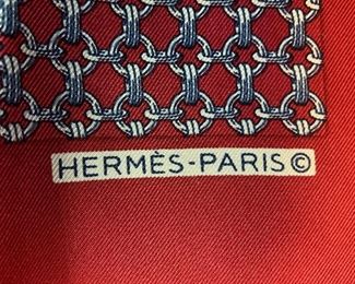 HERMES Paris Silk Pocket Square