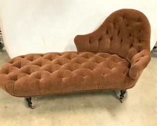 Antique Victorian Button Tufted Chaise Lounge