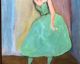 Signed Ballerina Oil Painting Yetta
