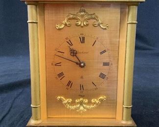 BUCHERER Gold Toned Footed Carriage Clock