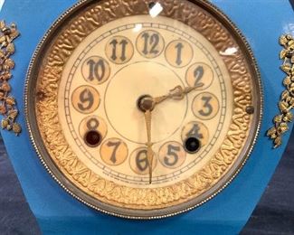 Antique New Haven Clock Co Enameled Metal Clock