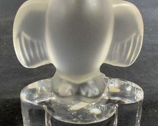 Signed Frosted Crystal Owl, France