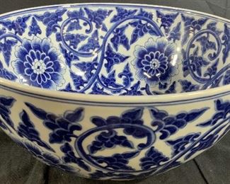 Large Blue White Porcelain Centerpiece Bowl
