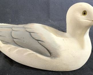 Signed Carved Wood Herring Gull 1986, IRING