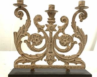 Painted Iron on Wood Candelabra, Sculpture