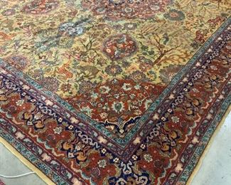 Room Size Hand Made Tabriz Carpet Hunting Scenes