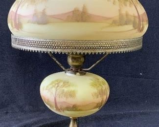 Signed Fenton Vintage Gone with The Wind Lamp