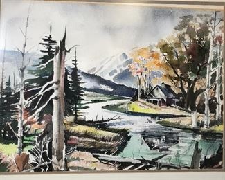 Watercolor on Canvas Paper Landscape