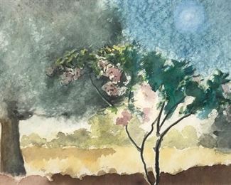 Watercolor Painting of Trees
