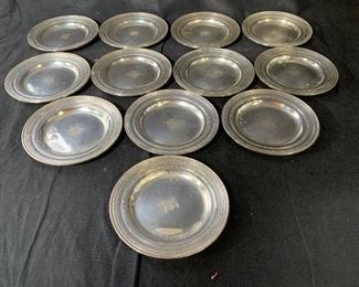 Set 12 Solid Sterling Silver Plates ,49 toz