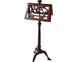 Unusual Mahogany Music Stand Carved head and Feet