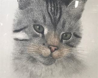 Signed Cat Lithograph