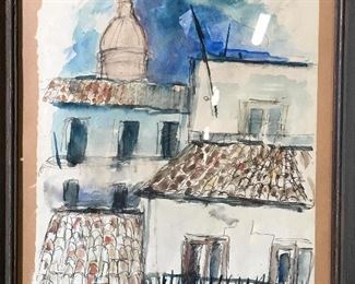 Signed Watercolor on Paper 1936