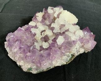 Collectible Purple White Rock Crystal Geode