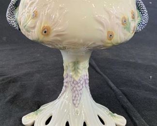 Unicorn Studios Peacock Porcelain Pedestal Bowl