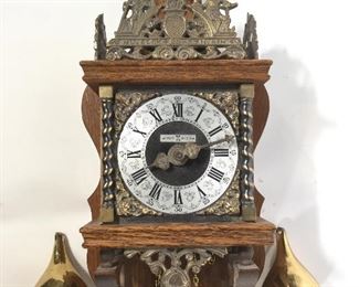 Vintage Wood & Brass HOWARD MILLER Wall Clock