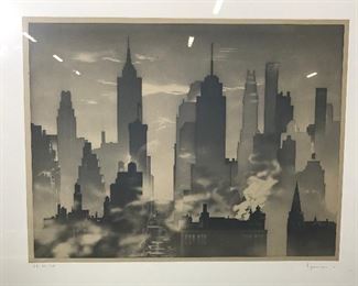Signed Limited Edition Cityscape Lithograph