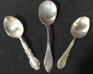 Lot 3 Sterling Silver Dessert Spoons