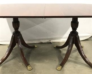 Antique Split Leaf Double Pedestal Dining Table