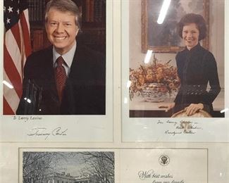 Framed Ephemera of President Jimmy Carter and Wife