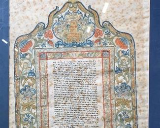 Illuminated Hebraic Document Ephemera