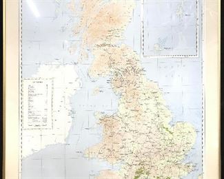 Framed ORDINANCE SURVEY MAP OF ROMAN BRITAIN