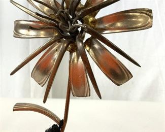 Spoon Sculpture by Raul Zuniga, floral on base