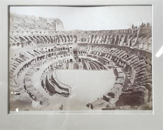 Antique Sepia Photo of Roman Coliseum