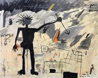Signed Oil on Board AFTER Jean Michel Basquiat