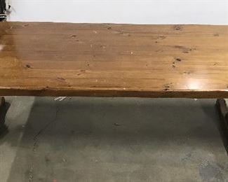 Dark Brown Polished Wood Dining Table