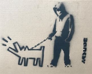 Spray Paint on Cardboard AFTER Banksy