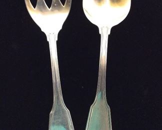 Sterling Silver Serving Fork & Spoon, 2 pcs
