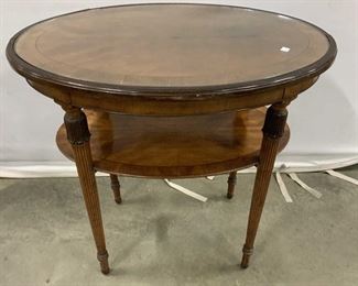 Antique Inlaid Banded Oval Table