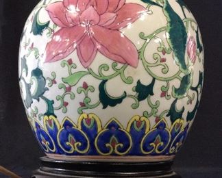Chinoiserie Chinese Blossom Porcelain Lamp