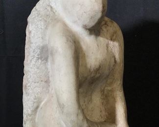 Seated Female Figure Marble Statue