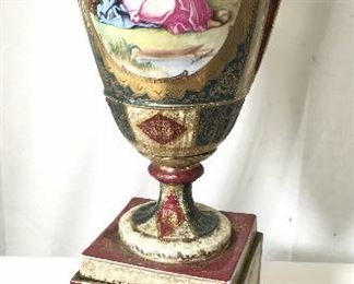 Antique Hand-painted Lamp Converted From Urn