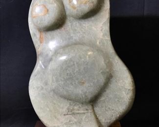 Polished Green Marble Female Figure Sculpture